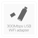 300 Mbps external WiFi USB 2.0 adapter (2.4 GHz - 802.11b/g/n)